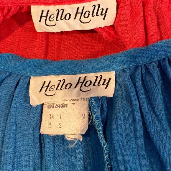 Bundle of 2 VTG Hello Holly Peasant Blouses Sz S #157W - Picture 11 of 12